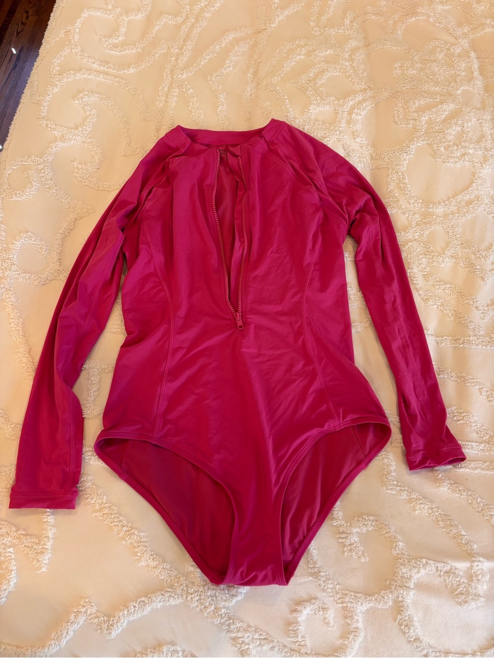 Athleta Long-Sleeve One-Piece Swimsuit in Magenta TALL